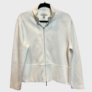Women's facconable white zip jacket